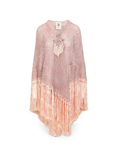 Chiara Is Fringed Open-knit Scarf In Multi