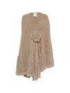 Chiara Is Fringed-hem Cape In Brown