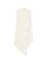 Chiara Is Fringe-trim Cape In White