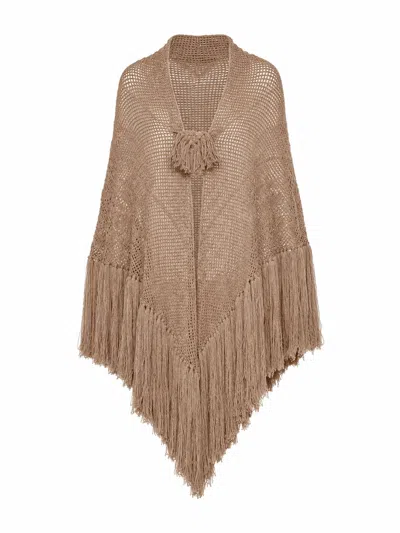 Chiara Is Peonia Alpaca Wool Shawl In Nude