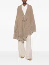 Chiara Is Fringed-hem Cape In Brown