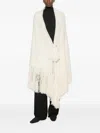 Chiara Is Fringe-trim Cape In White