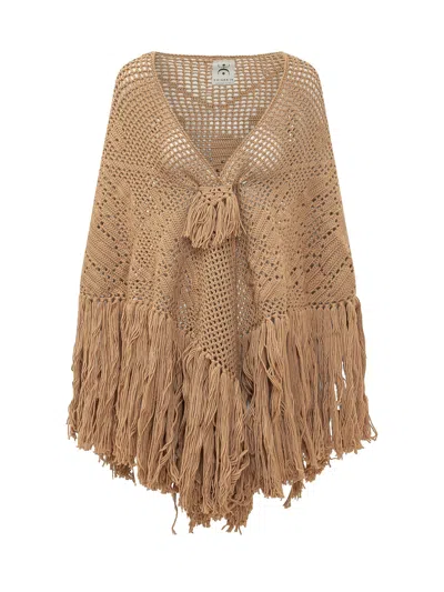 Chiara Is Peony Print Shawl Scarf In Sicilian Almond
