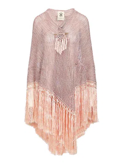 Chiara Is Rose Cape Shawl In Pink