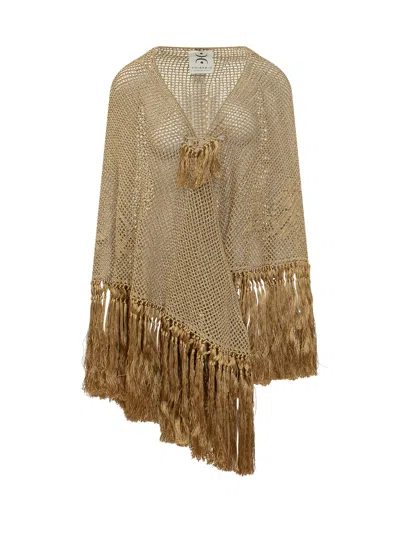 Chiara Is Shawl Wrap Cape In Gold