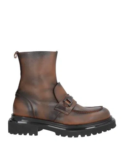 Chiara Luciani Woman Ankle Boots Chocolate Brown Size 6 Leather