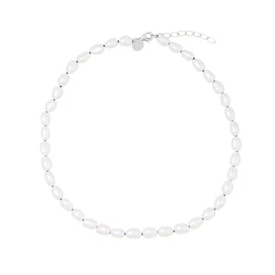 Chiara Tedeschi Jewellery Women's Baroque Pearl Necklace & Colored Thread - Blue