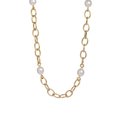 Chiara Tedeschi Jewellery Women's Gold Thick Chain Pearl Necklace