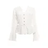 Chiarella Women's Farina Satin Blouse – White In White