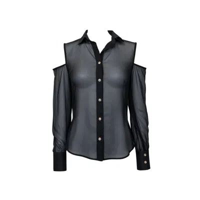 Chiarella Women's Free Blouse- Black Sheer