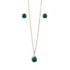Chiarella Women's Gold Brillante Green Set - Necklace + Earrings In Gold