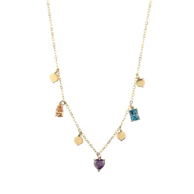 Chiarella Women's Gold / Orange Euphoria Multishape Necklace