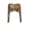 Chiarella Women's Gold Top Ruge – Leopard Sequin In Animal Print