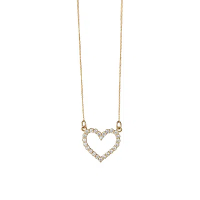 Chiarella Women's Heart Outline Necklace — Gold