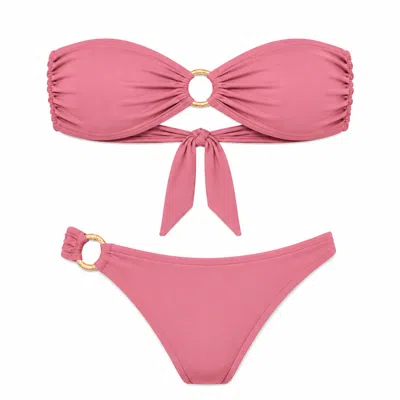 Chiarella Women's Mare Bandeau Bikini- Rose Gold In Pink