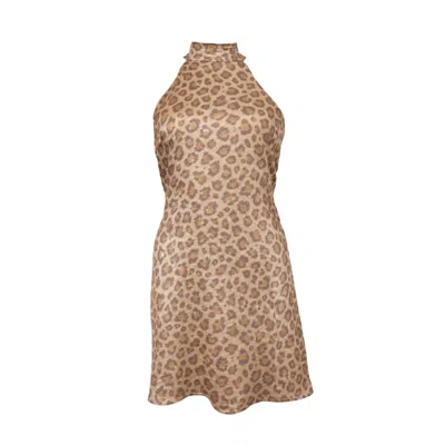 Chiarella Women's Neutrals Daya Dress- Animal Print Beige In Sand