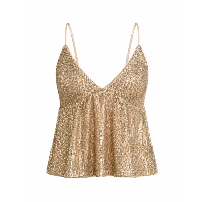 Chiarella Women's Neutrals / Gold Magna Sequin Top – Champagne