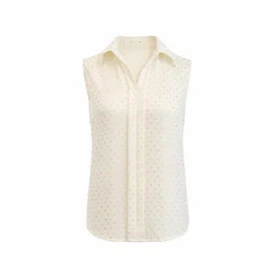 Chiarella Women's Neutrals / Silver Frida Blouse- Ivory Shimmer