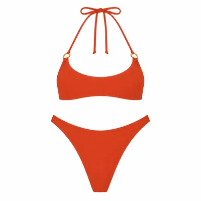 Chiarella Women's Orange Golden Terracotta Bikini- Terracota