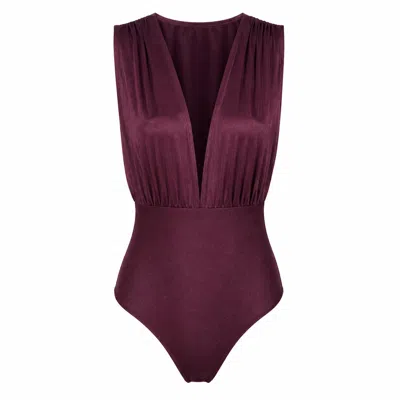 Chiarella Women's Purple Tanya Bodysuit- Burgundy In Red