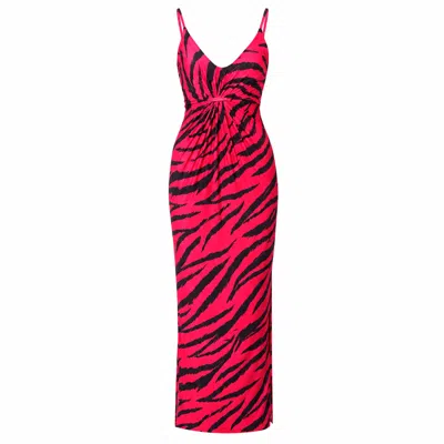 Chiarella Women's Red / Black Isidra Dress – Red Zebra Print In Red/black
