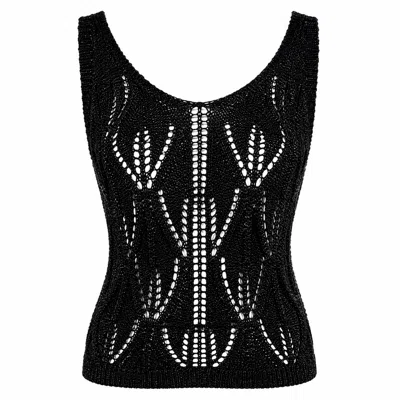 Chiarella Women's Shim Knitted Top- Black