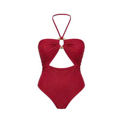 Chiarella Women's Shine Bodysuit – Strawberry Pink In Red