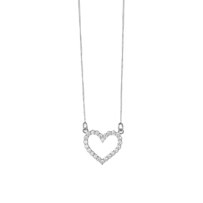 Chiarella Women's Silver / Neutrals Heart Outline Necklace — Silver