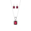 Chiarella Women's Silver / Pink Set Pasión - Fuchsia: Neclacke + Earring In Multi
