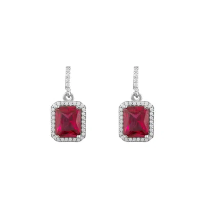 Chiarella Women's Silver / Red Fuchsia Passion Earrings In Pink