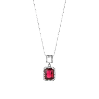 Chiarella Women's Silver / Red Passion Necklace- Fuchsia In Multi