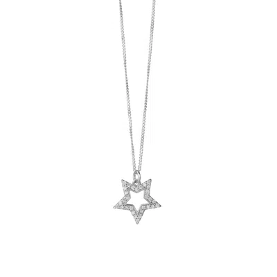 Chiarella Women's Silver Star Outline Necklace