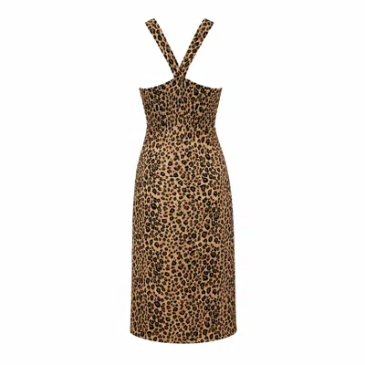 Chiarella Women's Yellow / Black Catarina Dress – Leopard Print In Animal Print