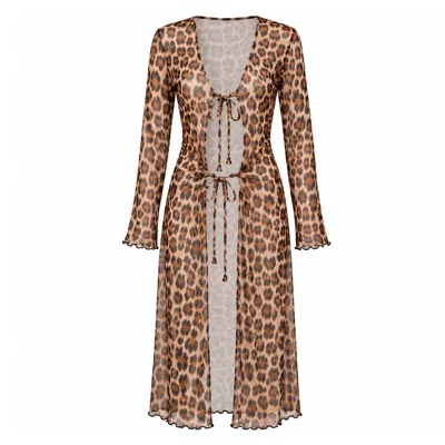 Chiarella Women's Yellow / Black Sirena Cape Beach Cover-up – Leopard Print In Multi