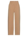 Chiaretta Woman Pants Camel Size M Polyester, Elastane In Beige