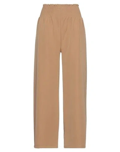 Chiaretta Woman Pants Camel Size M Polyester, Elastane In Beige