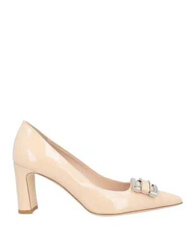 Chiarini Bologna Woman Pumps Beige Size 10 Leather