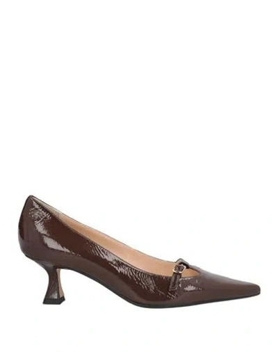 Chiarini Bologna Woman Pumps Dark Brown Size 8 Leather