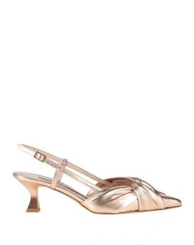 Chiarini Bologna Woman Pumps Rose Gold Size 8 Leather