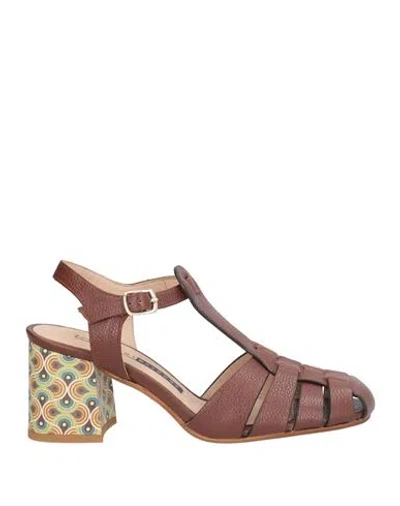 Chiarini Bologna Woman Sandals Chocolate Brown Size 7 Leather