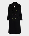 Chiarulli Oriana Mongolian Cashmere And Wool Double-breasted Coat In Black
