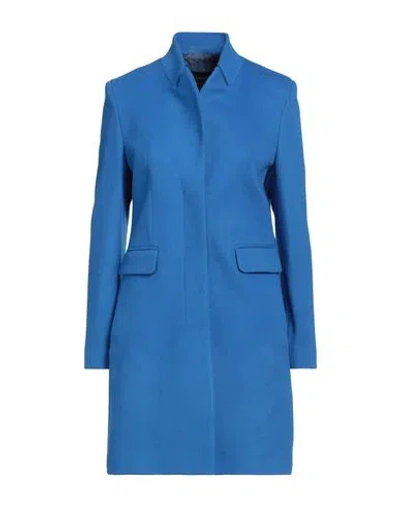 Chiarulli Woman Coat Bright Blue Size 6 Virgin Wool, Polyamide