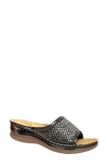 Chic By Lady Couture Rhinestone Wedge Slide Sandal In Pewter