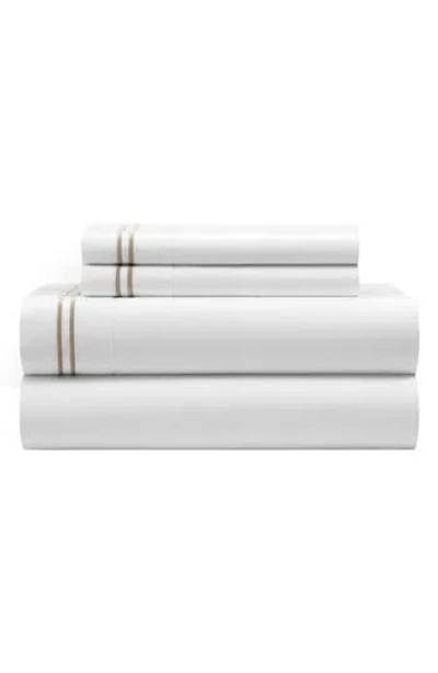 Chic Chandreah 4-piece Sheet Set In White/taupe