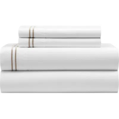 Chic Chantria Chandreah Sheet Set In White/taupe