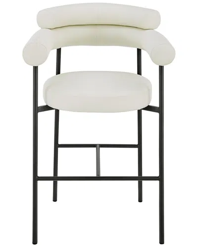 Chic Home Art Deco Bar Stool In White