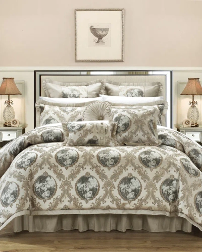 Chic Home Capelli Jacquard Floral Comforter Set In Gray