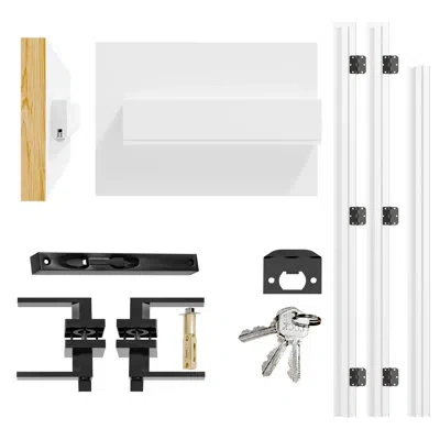 Chic Mode 72" Width Black Handle & Hingers Universal Hand Swing Door Jamb (can Adjust The Width By Cropping) In White