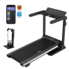 Chic Mode At3 Space-saving Upright Folding Treadmill With Mirror Backboard — Vertical One-touch Auto Fold For  In Black