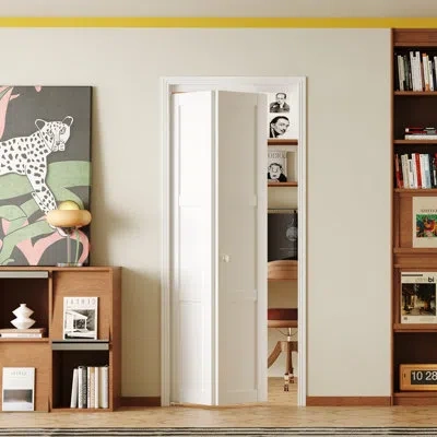 Chic Mode Bi-fold Doors, 3-lite Panel Closet Doors Folding Closet Doors With Hardware Kits, Mdf, White Multifo